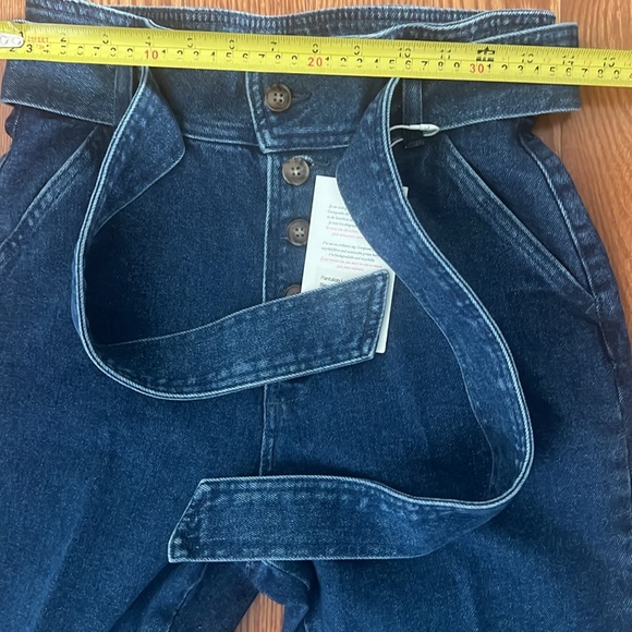 NWT SEZANE -Leandro Blue Denim Jeans with Tie Belt - Picture 9 of 10